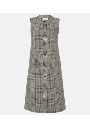 Valentino Houndstooth virgin wool midi dress