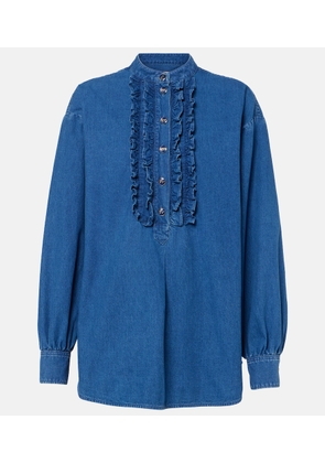 Valentino Ruffled denim blouse