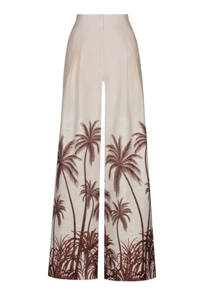 Andres Otalora Desperte Printed Linen Wide-Leg Pants - Moda Operandi