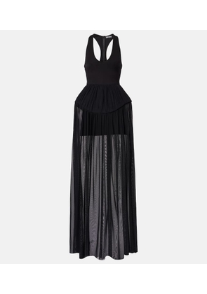 David Koma Jersey and chiffon gown