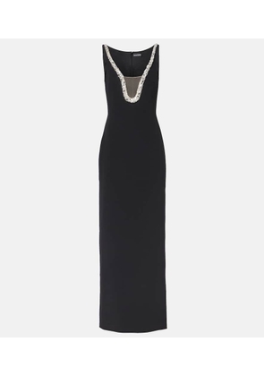David Koma Crystal-embellished cady gown