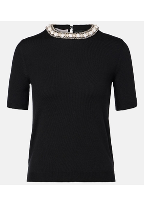 Valentino Embroidered virgin wool top