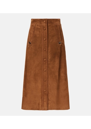 Valentino Suede midi skirt