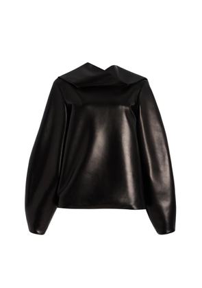 Brandon Maxwell The Quinn Scarf-Detailed Leather Top - Moda Operandi