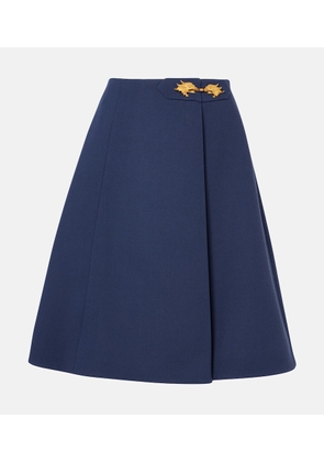 Valentino Virgin wool crepe midi skirt