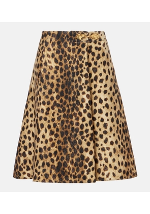 Valentino Leopard-print wool midi skirt