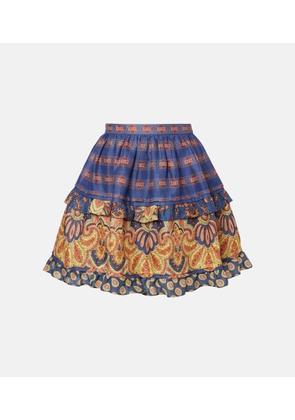 Valentino Voyage Imaginaire tiered linen miniskirt