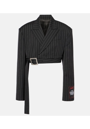 Jean Paul Gaultier Pinstripe cropped wool blazer