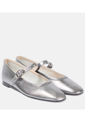 Le Monde Beryl Metallic leather Mary Jane flats