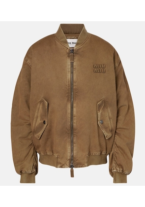 Miu Miu Cotton gabardine bomber jacket