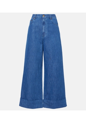 Valentino High-rise wide-leg jeans