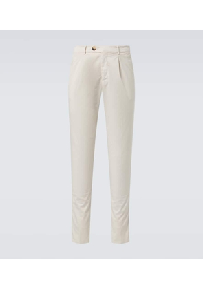 Brunello Cucinelli Cotton-blend gabardine slim pants
