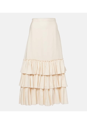 Valentino Ruffled silk maxi skirt