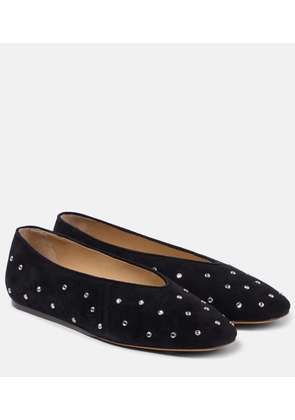 Le Monde Beryl Regency embellished suede ballet flats