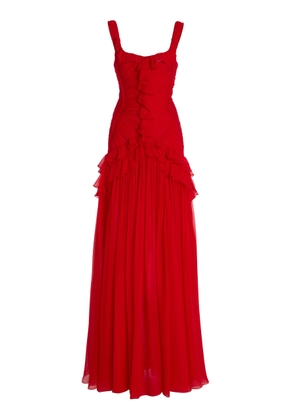 Carolina Herrera Ruffled Silk-Chiffon Gown - Moda Operandi