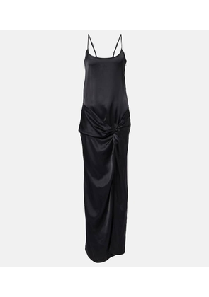 The Attico Gathered satin slip dress