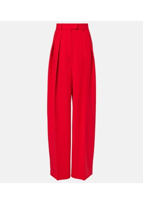 Sportmax Abadan wool-blend canvas wide-leg pants