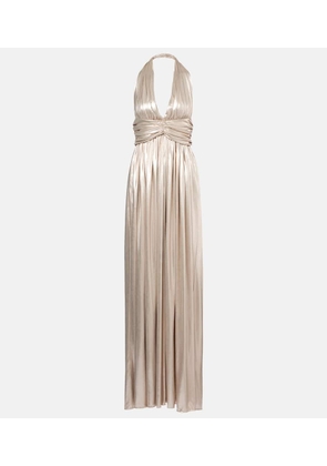 Giambattista Valli Halterneck open-back lame jersey gown