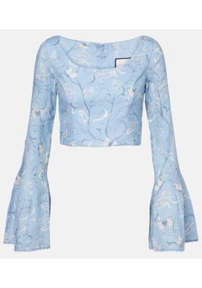 Agua by Agua Bendita Limoncillo Lymanopoda floral linen crop top