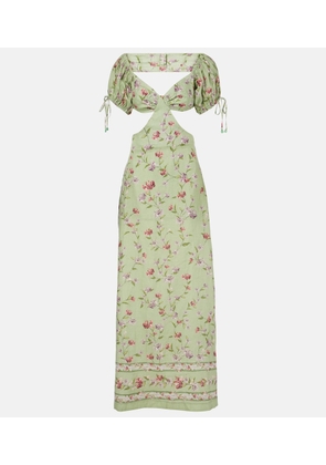 Agua by Agua Bendita Cielo Honeysuckle floral linen maxi dress