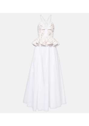 Giambattista Valli Ruffled floral lace gown