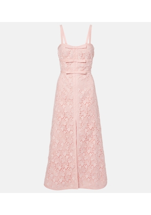 Giambattista Valli Bow-detail macrame midi dress