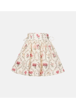 Agua by Agua Bendita Floral linen miniskirt
