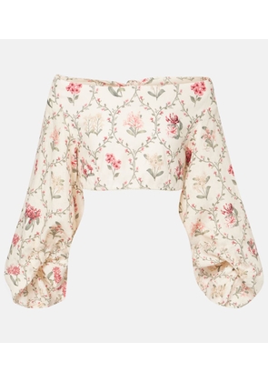 Agua by Agua Bendita Floral linen top