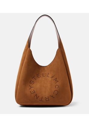 Stella McCartney Logo Large faux suede tote bag