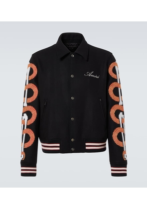 Amiri Amiri Snake Bones wool-blend varsity jacket