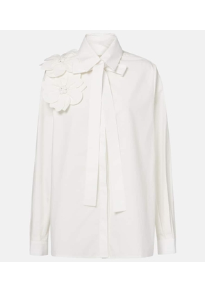 Elie Saab Floral-applique cotton poplin shirt