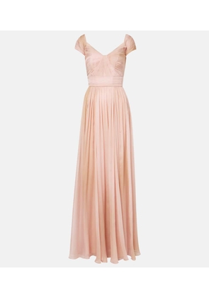 Elie Saab Gathered silk chiffon gown