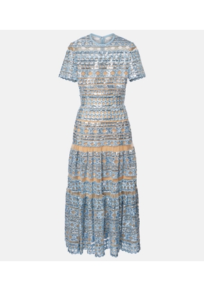 Elie Saab Embroidered tulle maxi dress