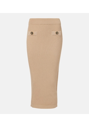 Balmain Ribbed-knit pencil skirt