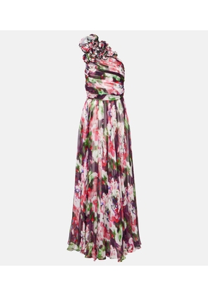 Costarellos Jera floral silk georgette gown
