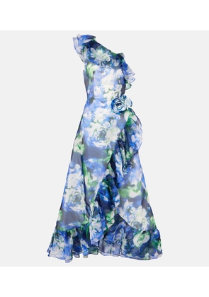 Costarellos Carmea floral silk organza maxi dress