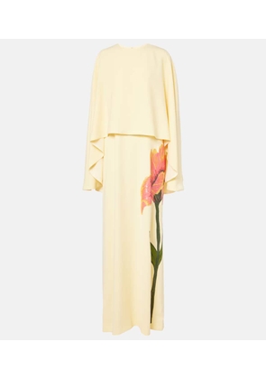 Costarellos Meena floral crepe gown