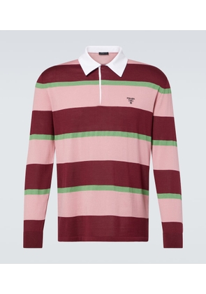 Prada Striped silk and cotton polo shirt