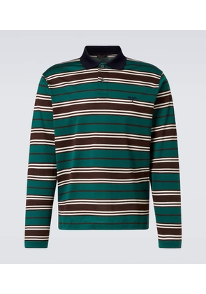 Prada Striped cotton jersey polo shirt