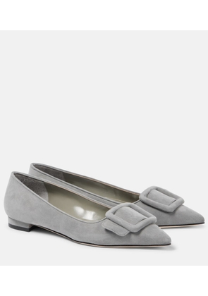 Manolo Blahnik Maysalepumpflat suede ballet flats