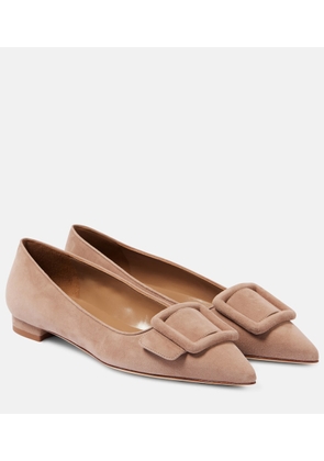 Manolo Blahnik Maysalepumpflat suede ballet flats