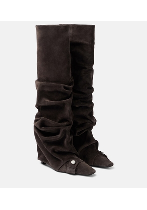 The Attico Juno 95 suede knee-high boots