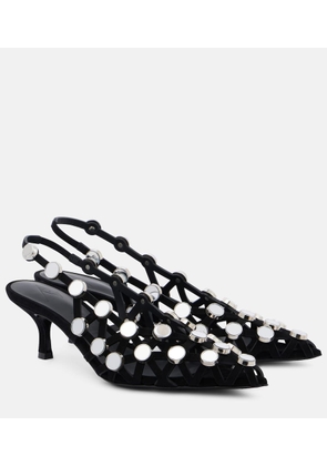 The Attico Embellished leather mules