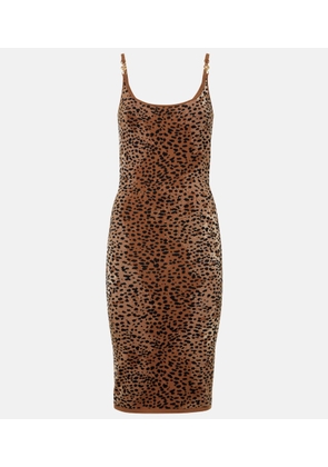 Versace Medusa '95 knitted leopard-print midi dress