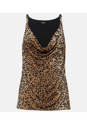 Versace Medusa '95 leopard-print draped top