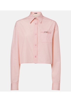 Versace Chain Pinstripe cropped cotton poplin shirt