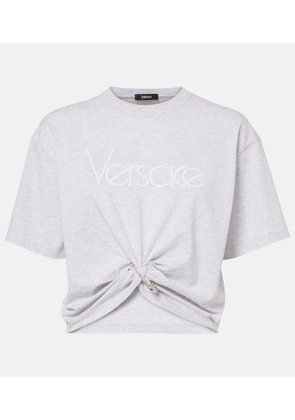 Versace 1978 Re-Edition logo cotton crop top