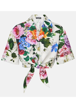 Dolce&Gabbana Cropped floral cotton shirt