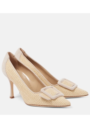Manolo Blahnik Maysale 90 raffia pumps