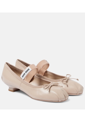 Miu Miu Mj leather ballet flats
